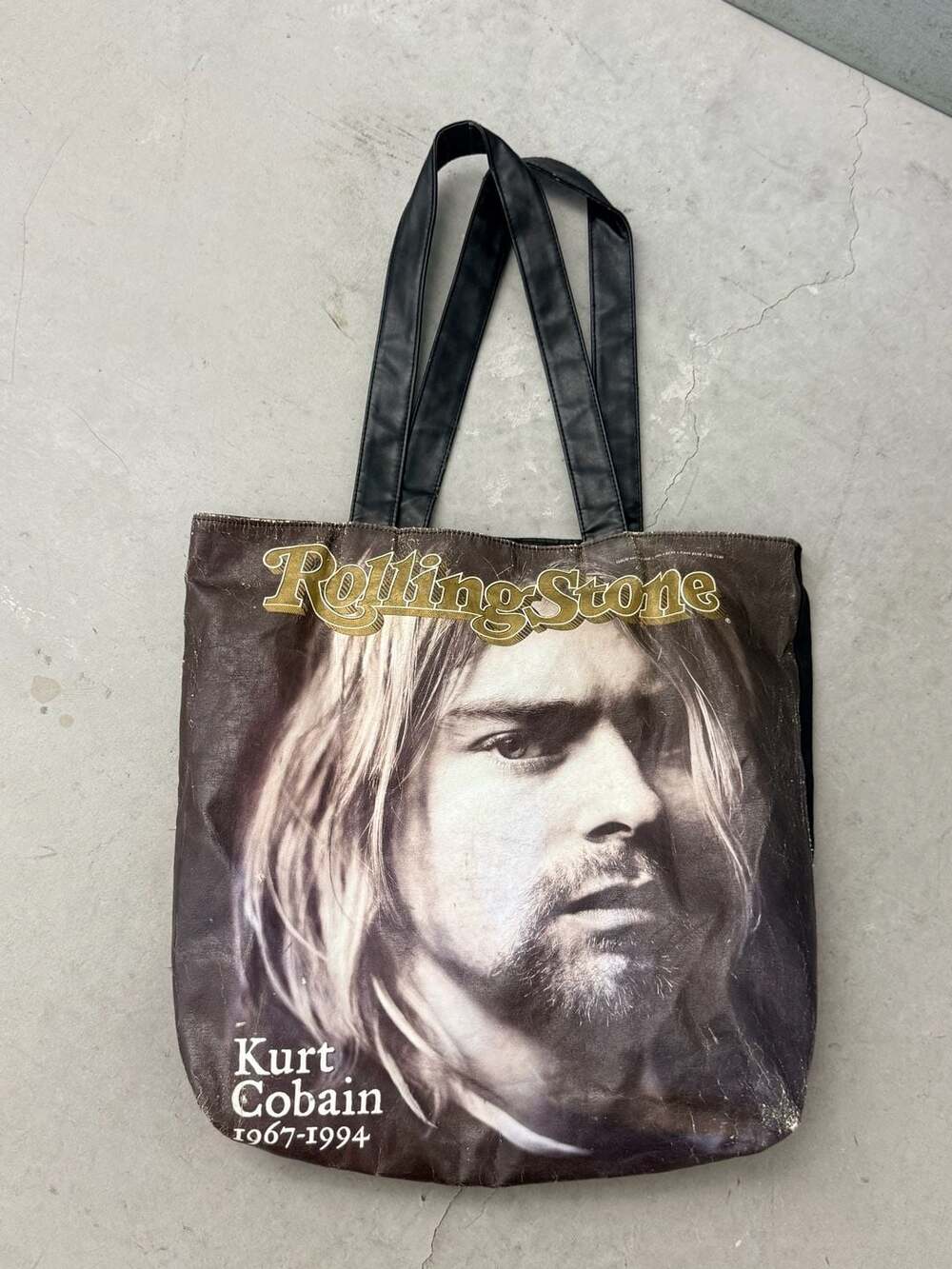 Kurt Cobain Rolling Stone Magazine Cover Tote Bag VTG 1967-1994 Grunge Handbag